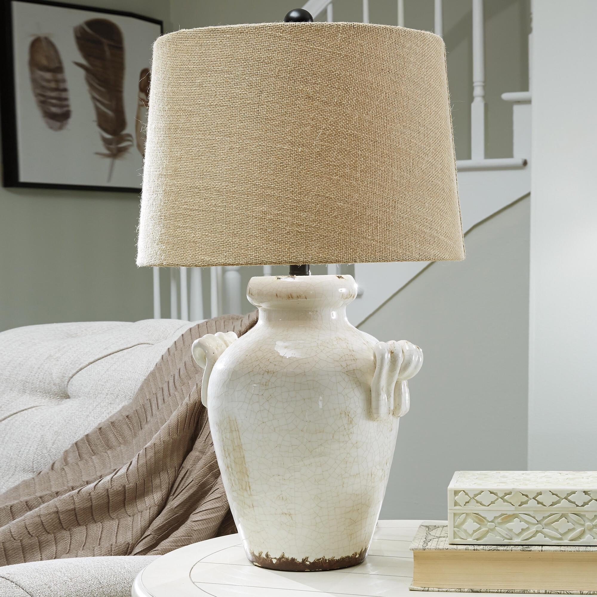 Signature Design by Ashley Casual Emelda Table Lamp  Cream