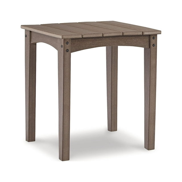 Signature Design by Ashley Casual Emmeline Outdoor HDPE Patio End Table, Brown