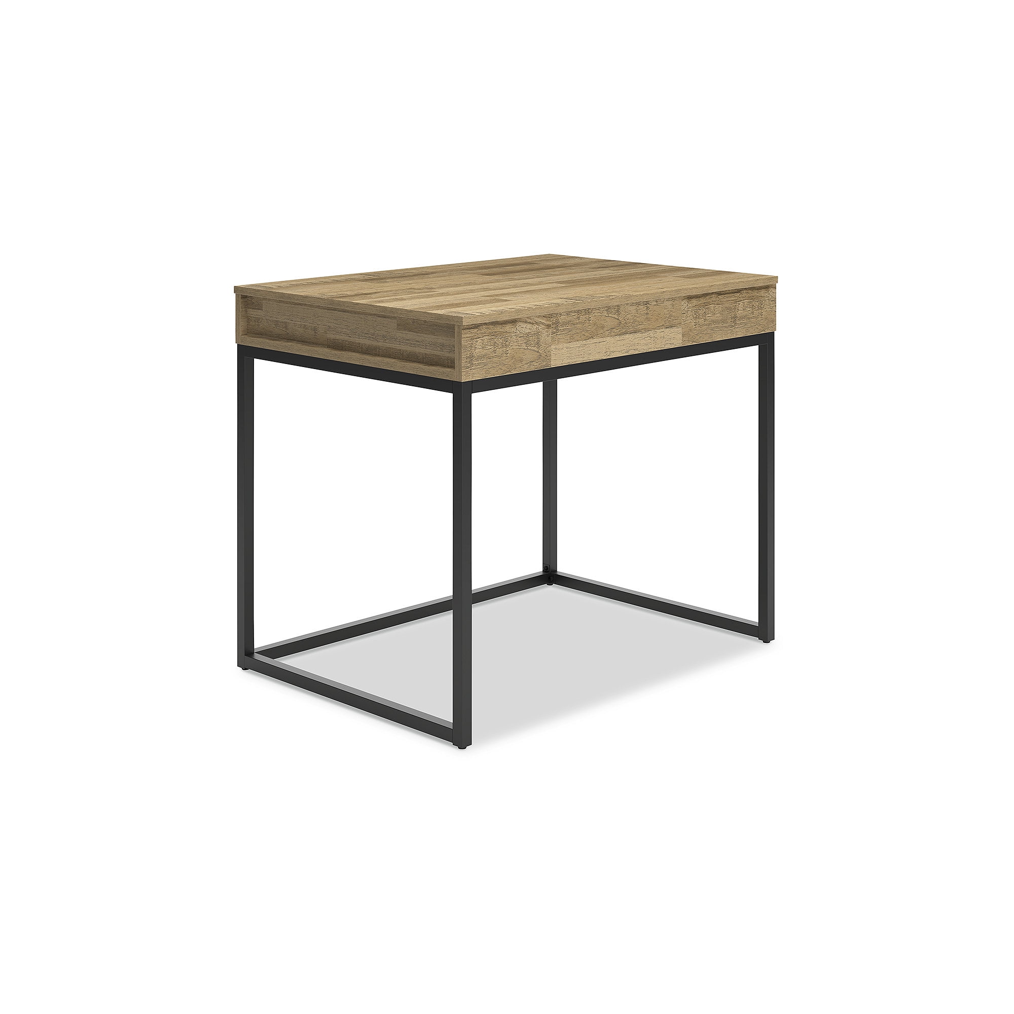 36" Industrial Chic Lift-Top Home Office Desk in Light Brown & Black
