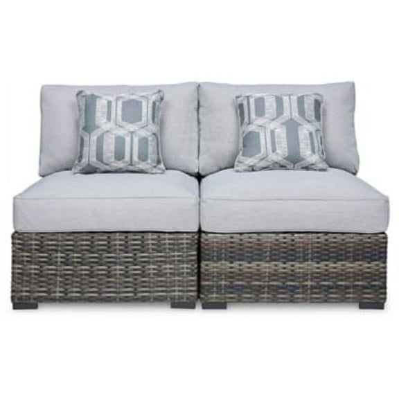 Signature Design by Ashley Casual Harbor Court Armless Chair with Cushion (Set of 2)  Gray