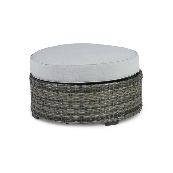 Signature Design by Ashley Casual Harbor Court Ottoman with Cushion  Gray