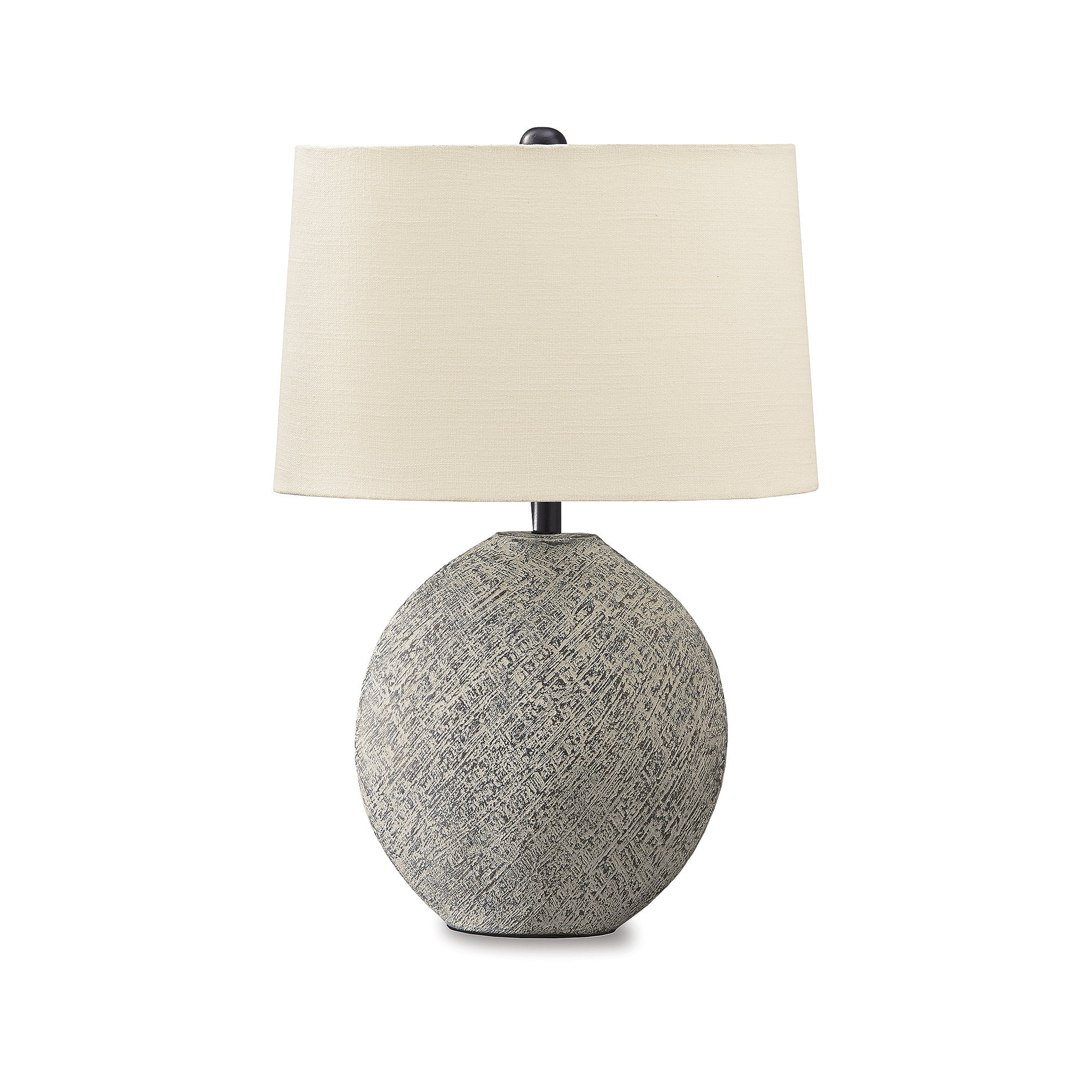 Harif Contemporary Beige & Black Paper Composite Table Lamp Set