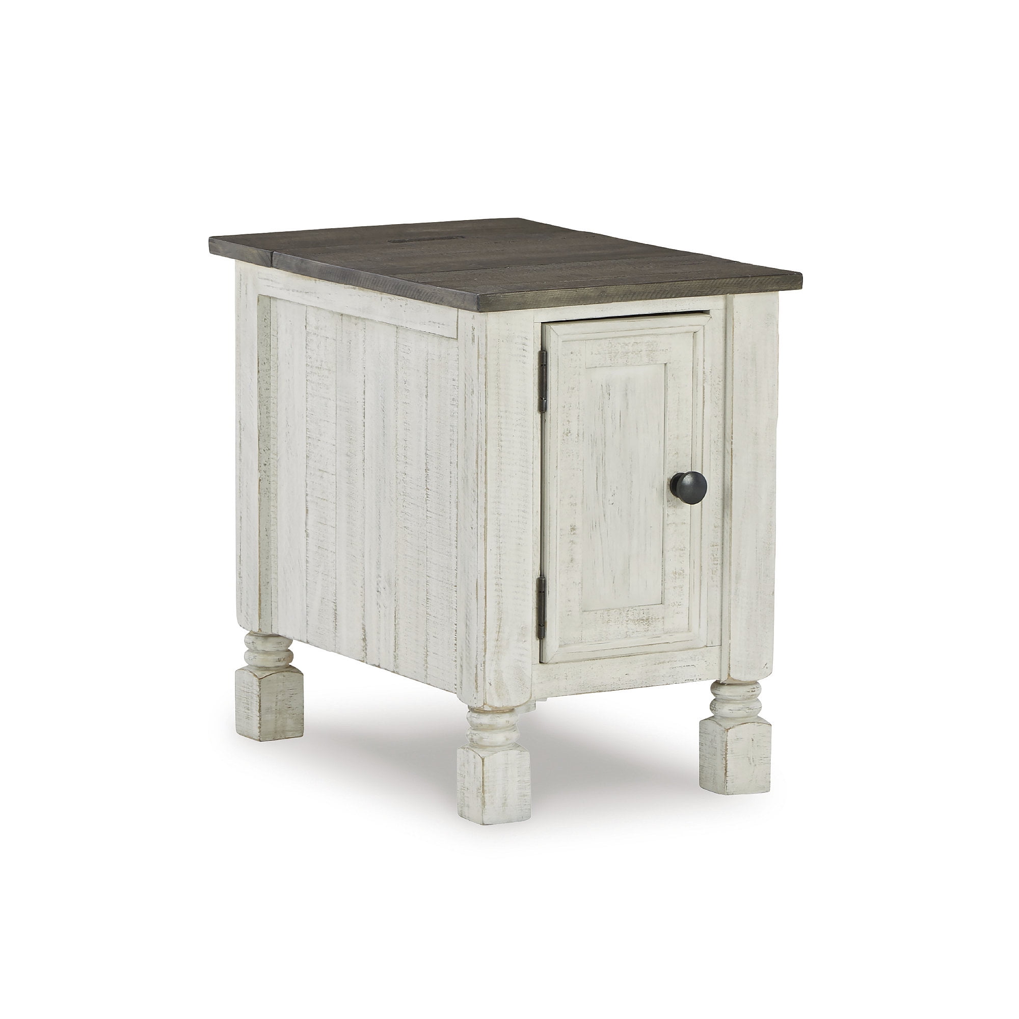 Ashley's Signature Design Vintage French Country Accent Furniture - Havalance Chairside End Table, White/Gray