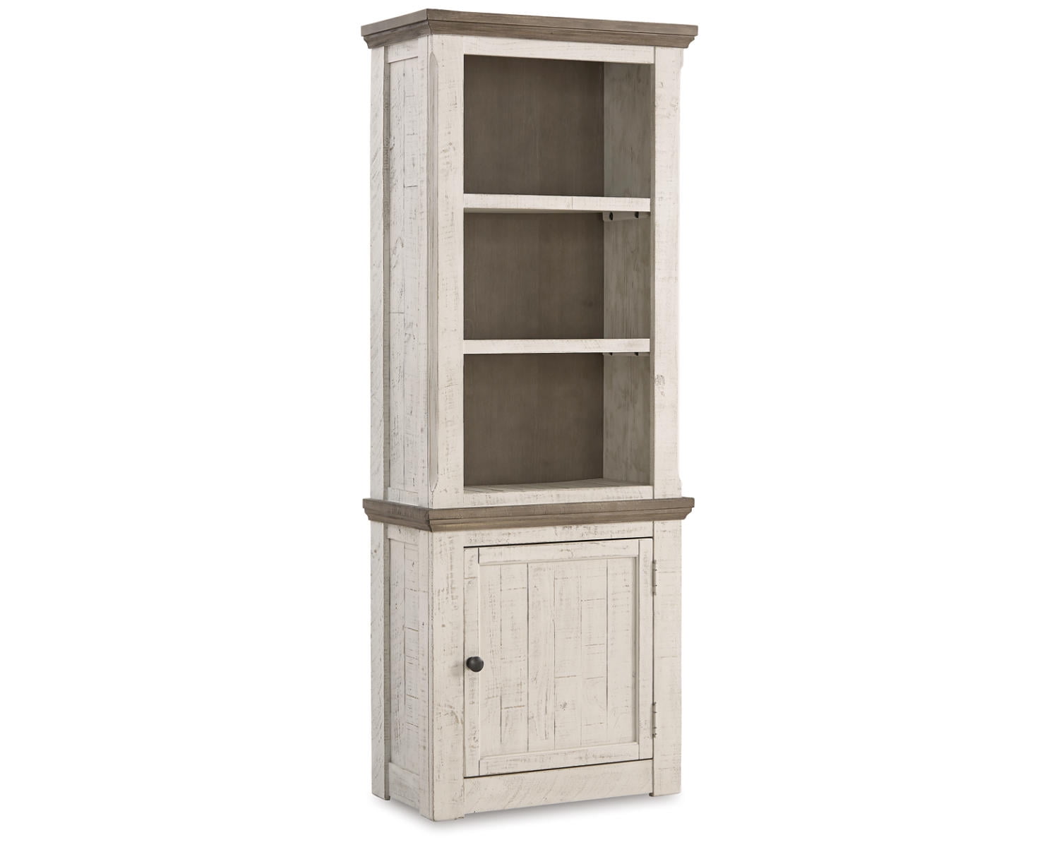 Havalance Weathered Gray & Vintage White Modern Farmhouse Pier Cabinet