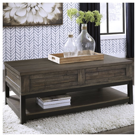 Signature Design by Ashley Johurst Lift Top Coffee Table with Storage, Grayish Brown
