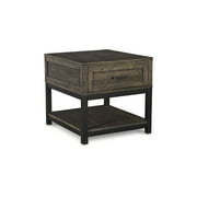 تصميم مميز من Ashley Casual Johurst End Table، بني رمادي