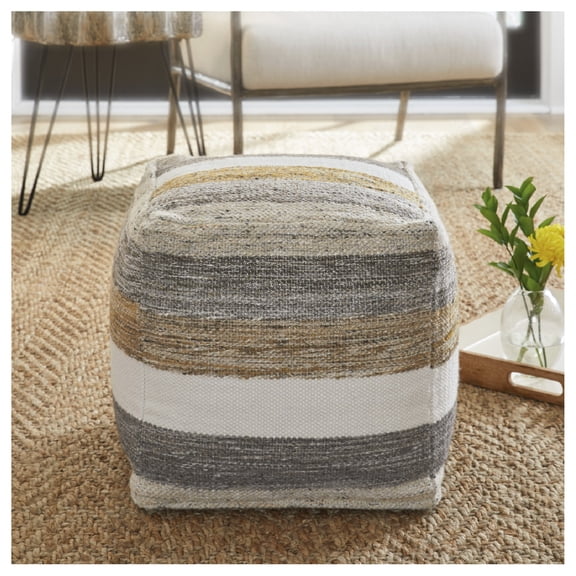 Signature Design by Ashley Josalind Handwoven Pouf Ottoman, Multicolored
