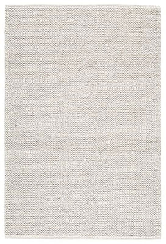 Handwoven Gray and Cream Wool Blend 5' x 7' Area Rug