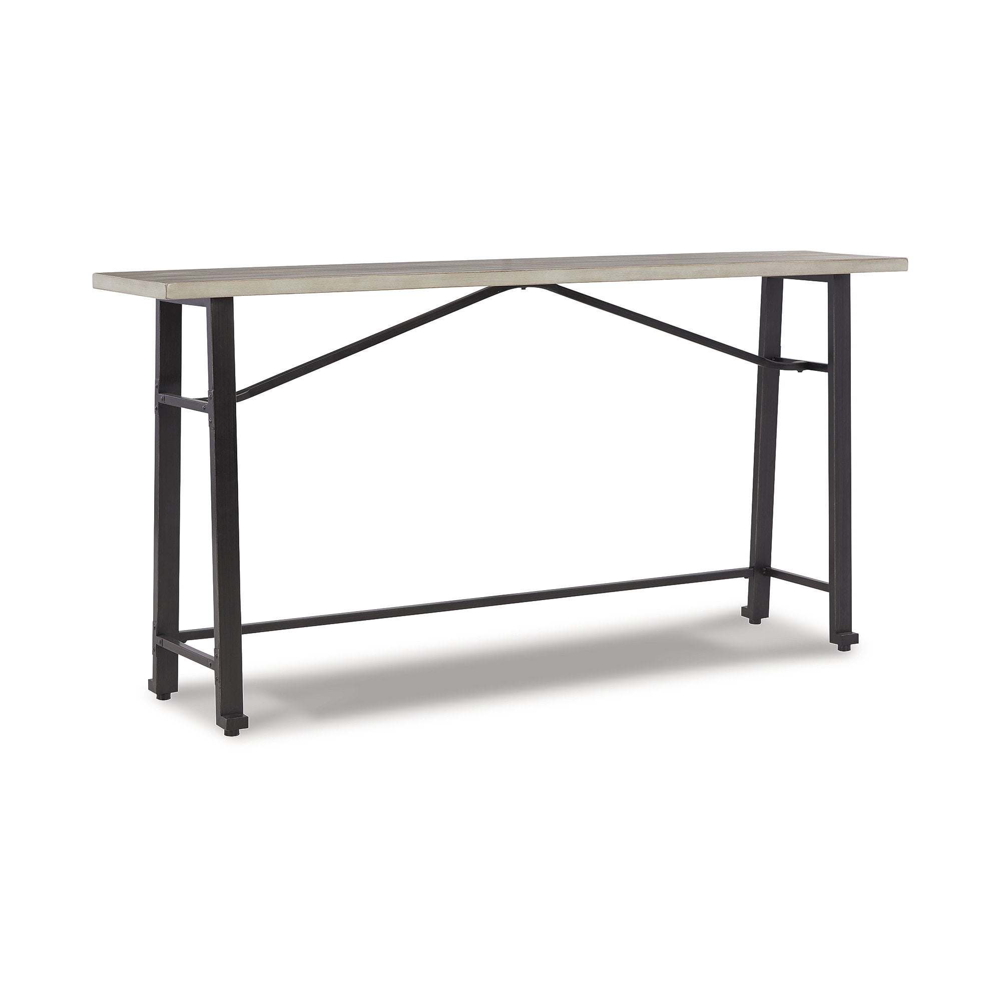 Beige and Black Wood Farmhouse Counter Height Table