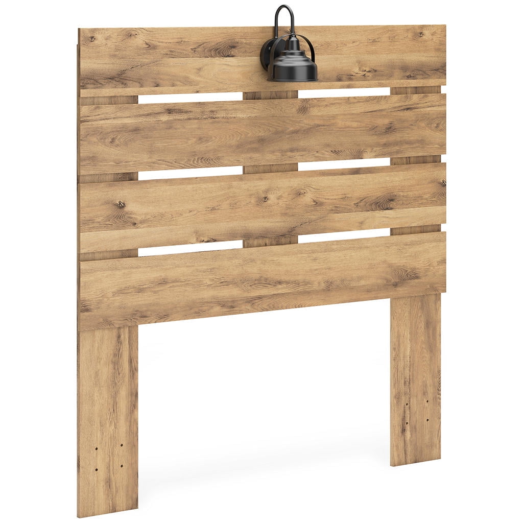 Larstin Brown Full Panel Platform Bed with Light