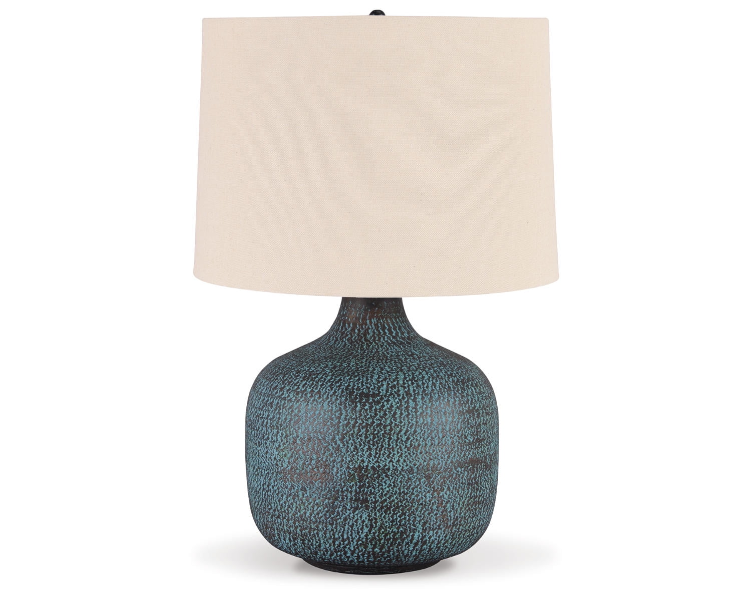 Malthace 24.5" Hammered Bronze and Beige Table Lamp