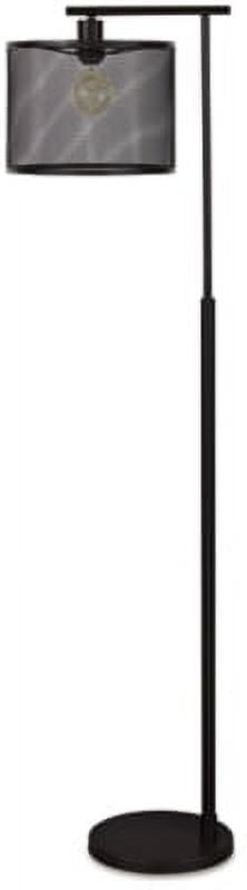 Contemporary Urban Bronze Metal Floor Lamp with Mesh Shade