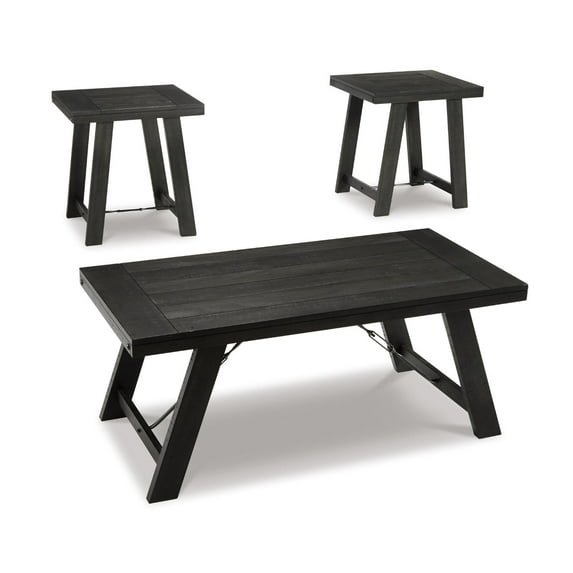Signature Design by Ashley Casual Noorbrook Table (Set of 3) Black/Pewter