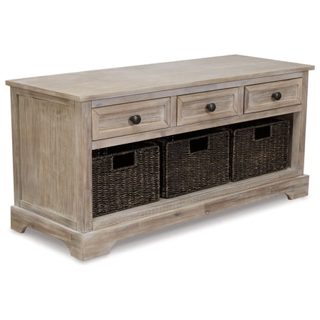 Signature Design by Ashley Casual Oslember Storage Bench Light Brown