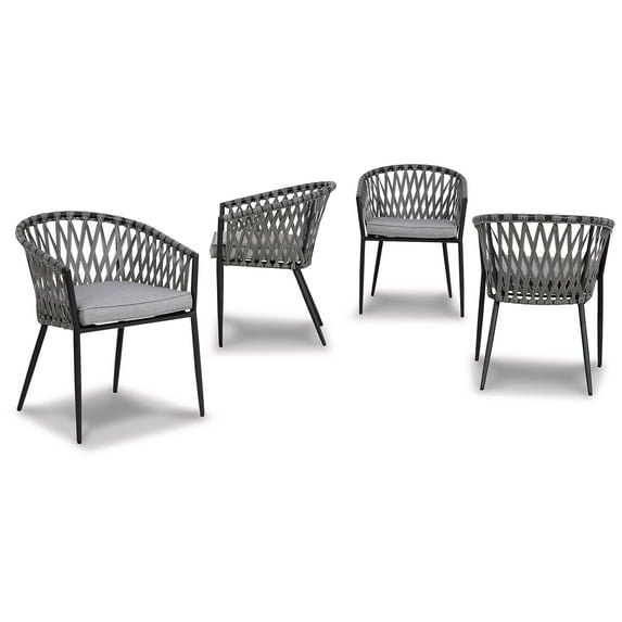 Signature Design by Ashley Casual Palm Bliss Outdoor Dining Chair (Set of 4), Gray