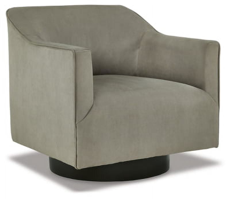 Putty Faux Leather Swivel Accent Chair with Metal Base