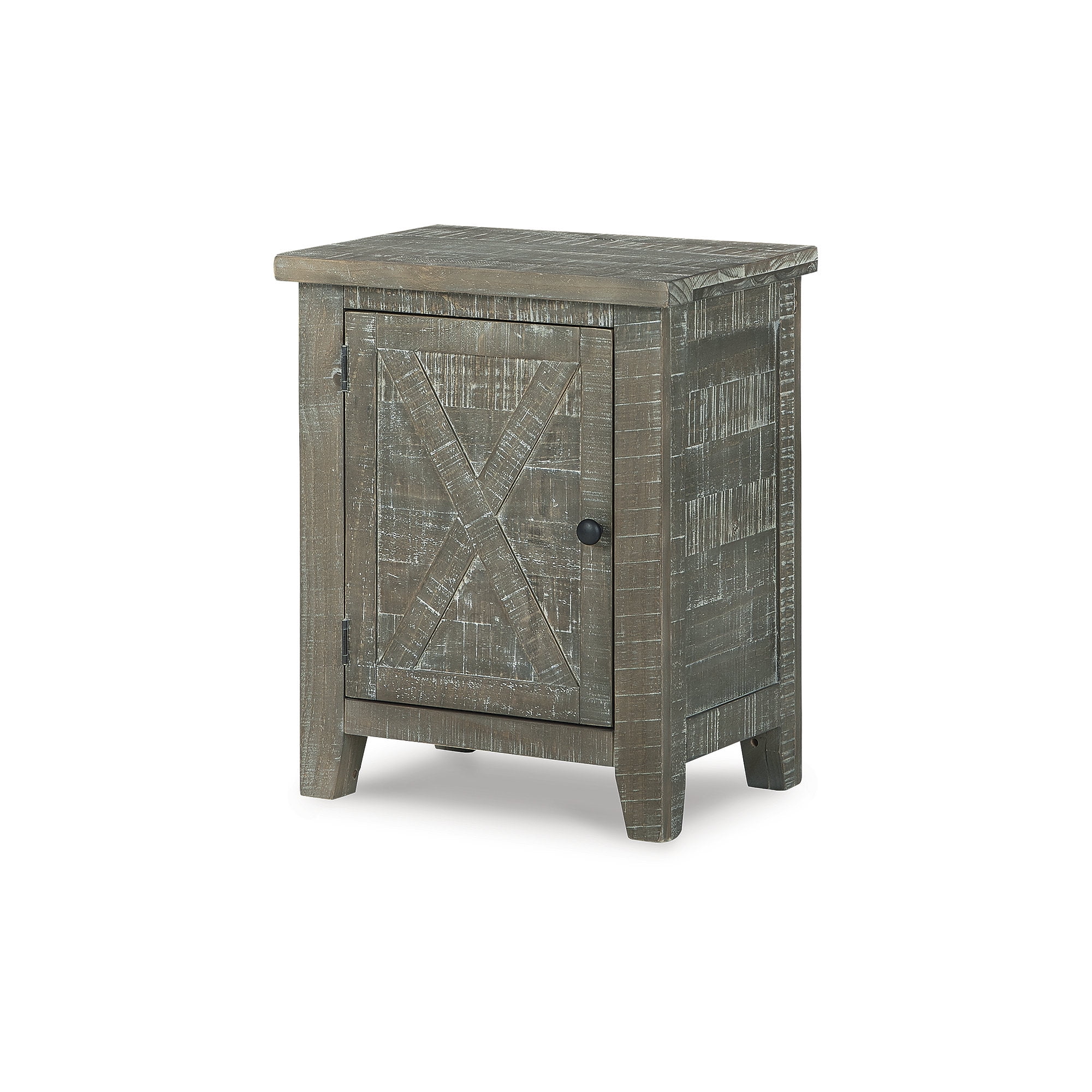Gray Distressed Wood Accent Cabinet with Adjustable Shelving