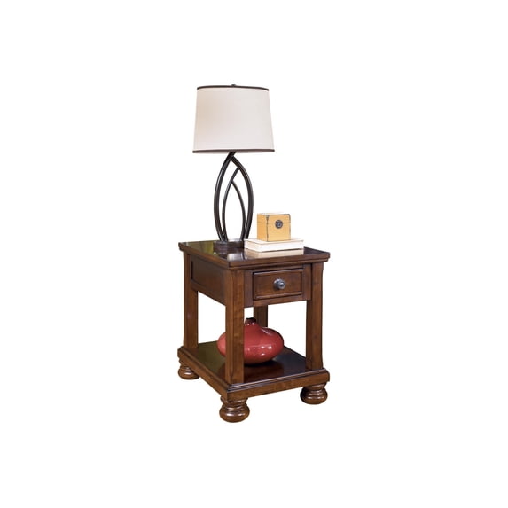Signature Design by Ashley Casual Porter Chairside End Table Rustic Brown