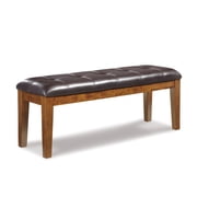 Signature Design by Ashley Ralene Large Upholstered Dining Bench, Medium Brown, Faux Leather Seat