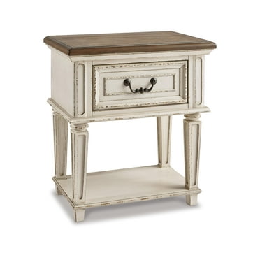 Signature Design by Ashley Casual Realyn 1 Drawer Nightstand Chipped White