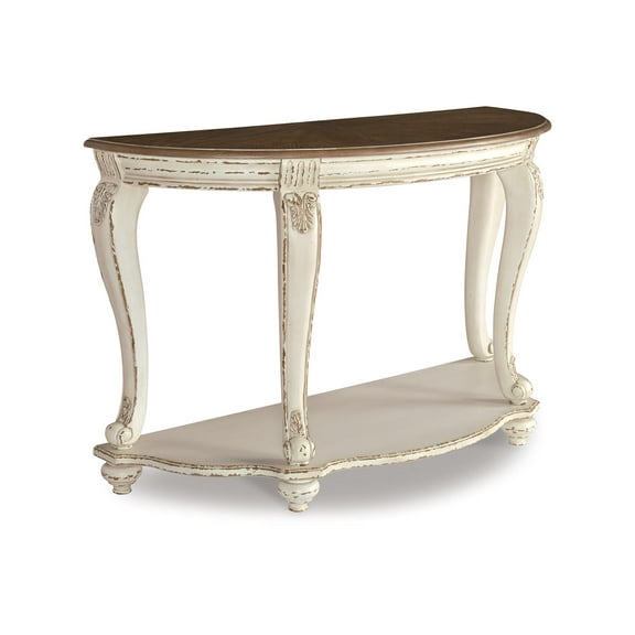 Signature Design by Ashley Casual Realyn Sofa Table White/Brown