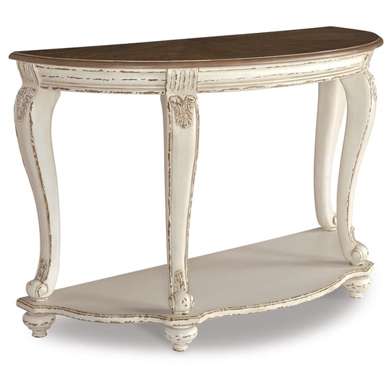 Signature Design by Ashley Casual Realyn Sofa Table White/Brown