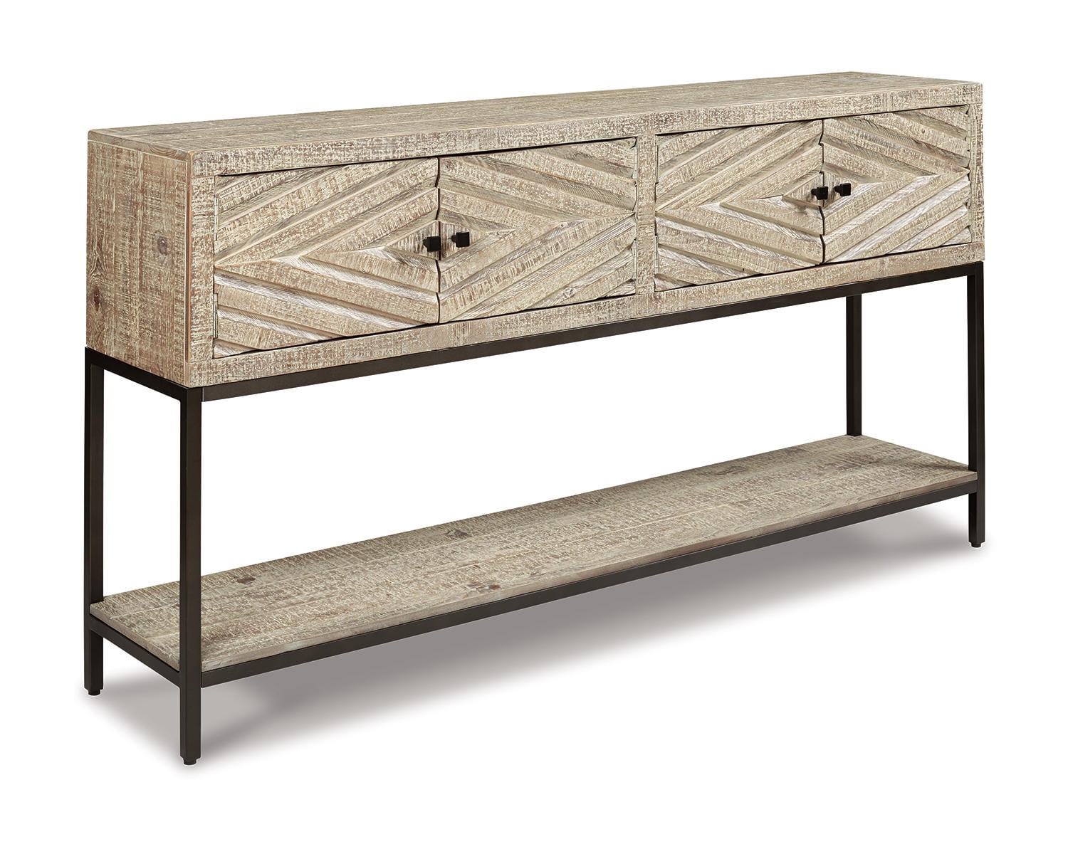 Signature Design by Ashley Casual Roanley Sofa/Console Table Distressed