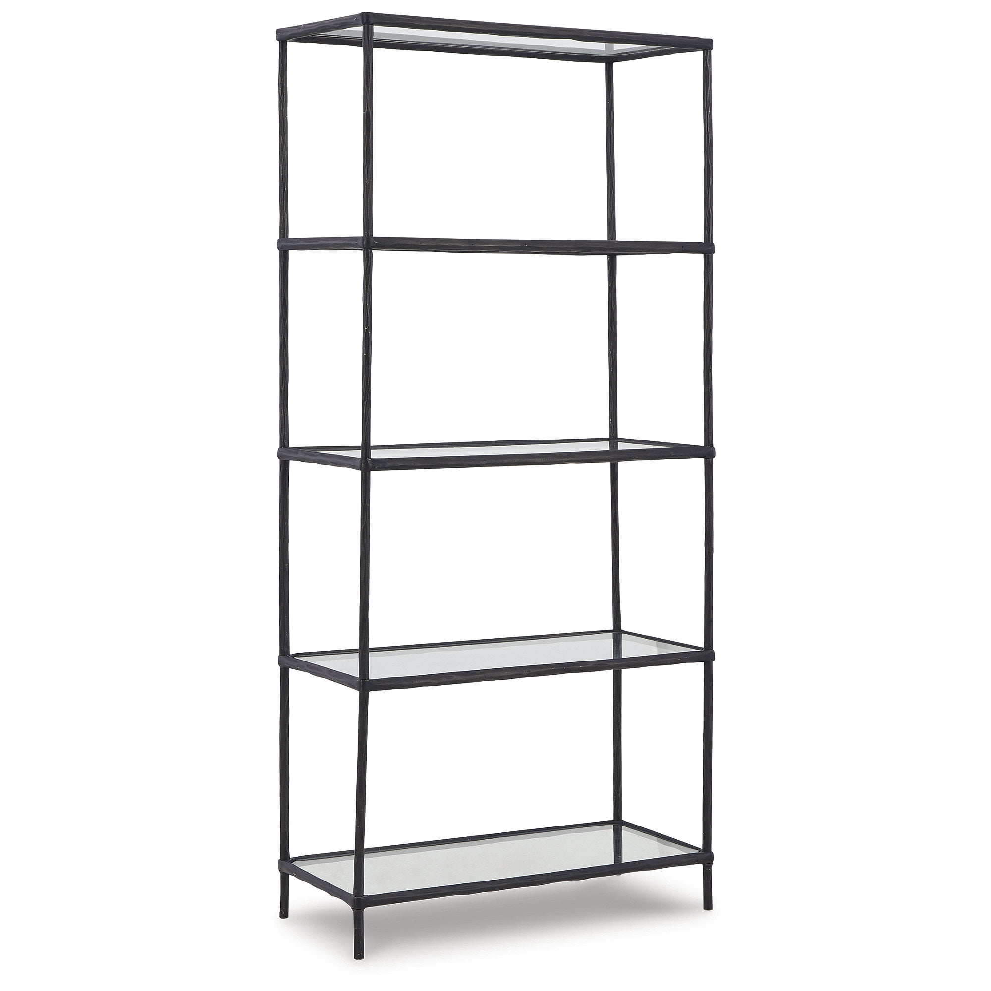 Ryandale Antique Black Aluminum and Glass Bookcase