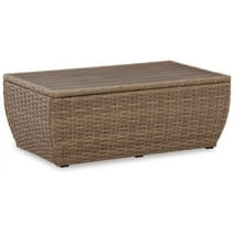 Signature Design by Ashley Casual Sandy Bloom Outdoor Coffee Table  Beige