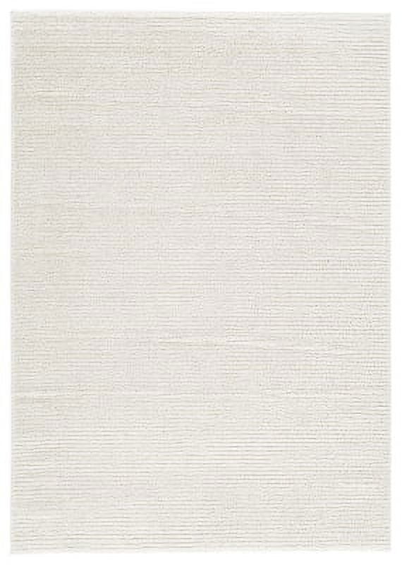 Sethmond Contemporary Ivory Striped Medium Synthetic Area Rug