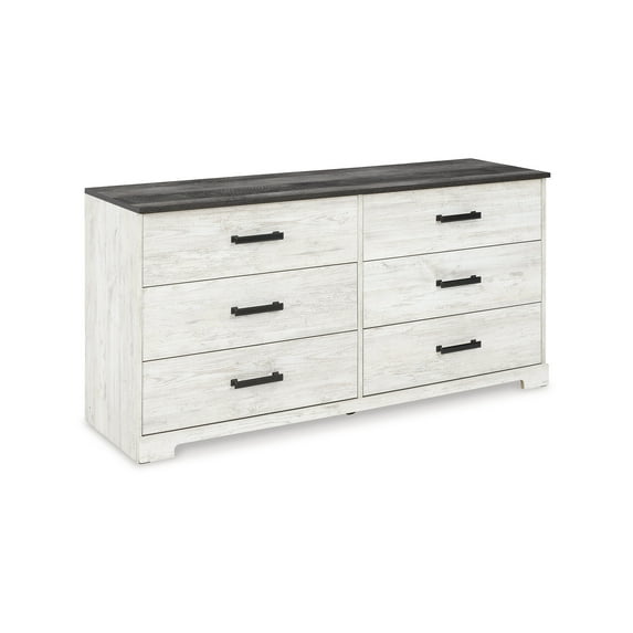 Signature Design by Ashley Casual Shawburn Dresser, Whitewash/Charcoal Gray