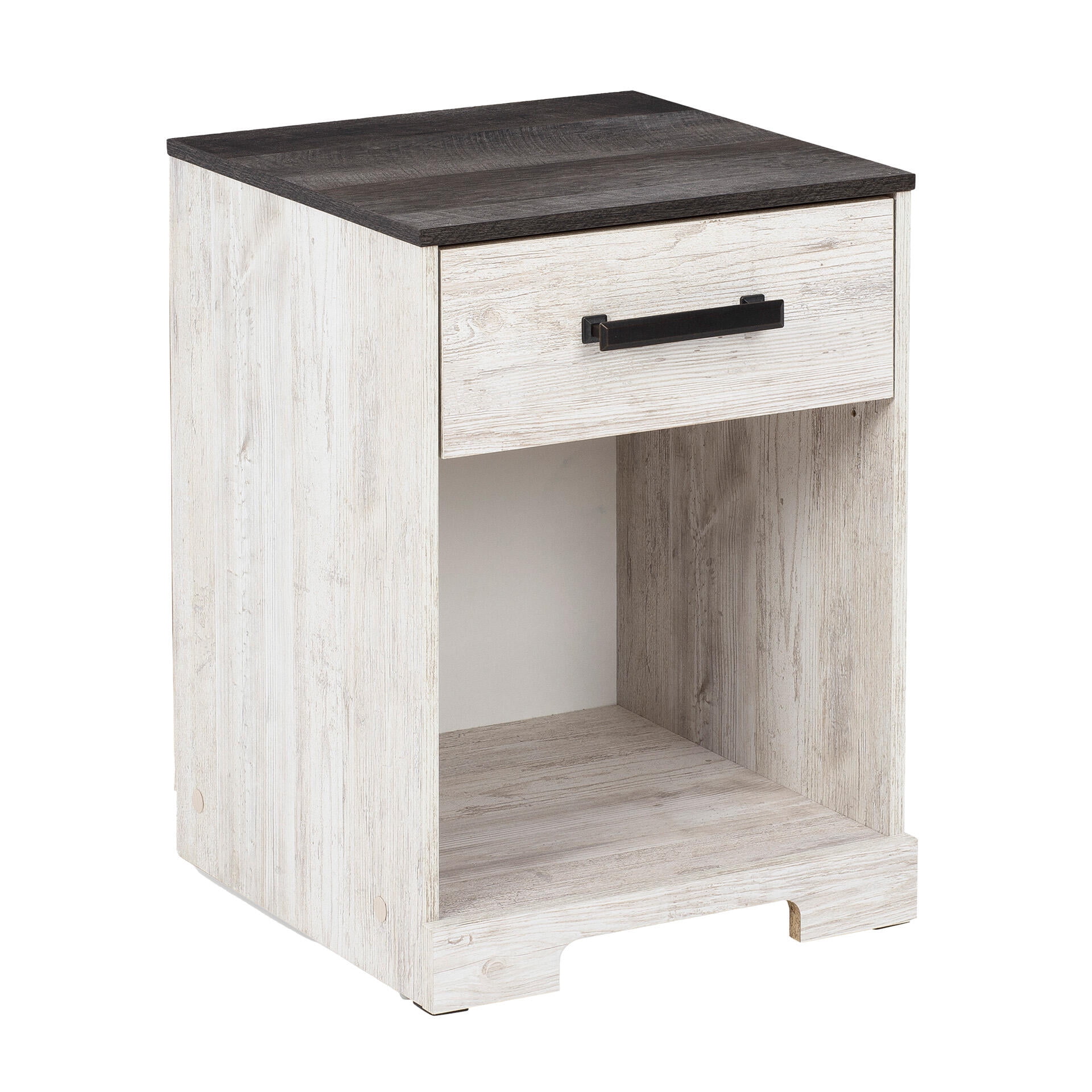 Signature Design by Ashley Casual Shawburn Nightstand Whitewash/Charcoal Gray