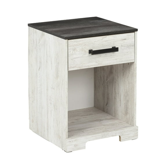 Signature Design by Ashley Casual Shawburn Nightstand Whitewash/Charcoal Gray