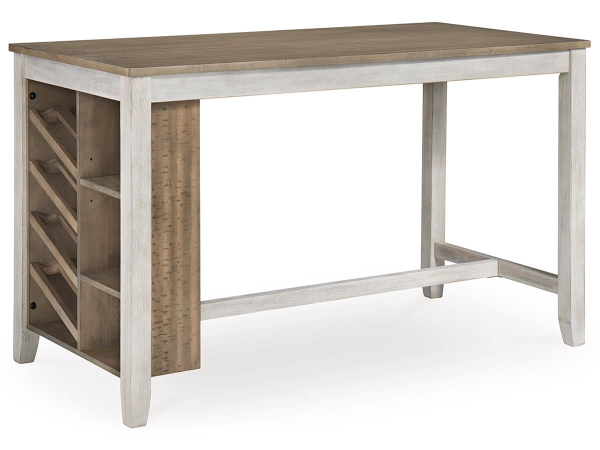 Signature Design by Ashley Casual Skempton Counter Height Dining Table  White/Light Brown