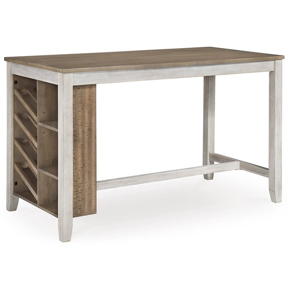 Signature Design by Ashley Casual Skempton Counter Height Dining Table  White/Light Brown