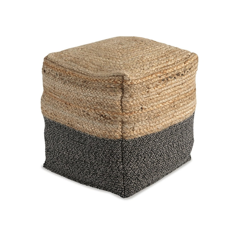 Sweed Valley Pouf - Natural/Black Sweed Valley Pouf - Natural/Black