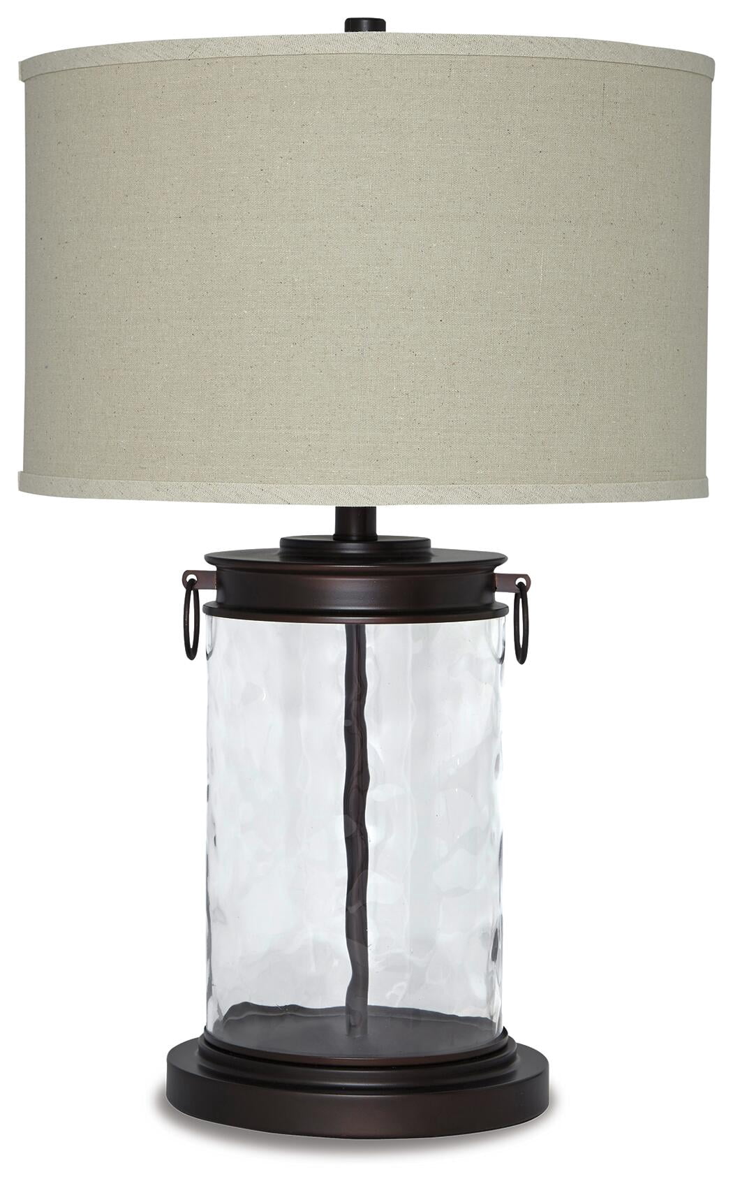 Signature Design by Ashley Casual Tailynn Table Lamp  Clear/Bronze Finish