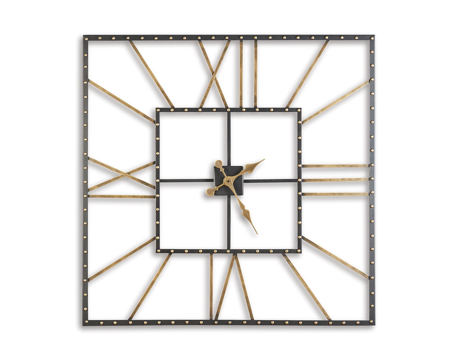 Signature Design by Ashley Casual Thames Wall Clock  Black/Gold Finish