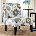 thumbnail image 1 of Signature Design by Ashley Triptis Accent Chair, Armless, Floral Pattern Upholstery, Ivory/Blue/Charcoal/Brown, 1 of 7