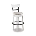thumbnail image 1 of Signature Design by Ashley Valebeck Swivel Bar Stool, White, Upholstered Pub Height Chair with Linen Fabric Seat and 360-Degree Swivel, 1 of 7