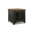 thumbnail image 1 of Signature Design by Ashley Valebeck Farmhouse Rectangular End Table with Storage Cabinet - Rustic Two-Tone Black/Brown, 1 of 9