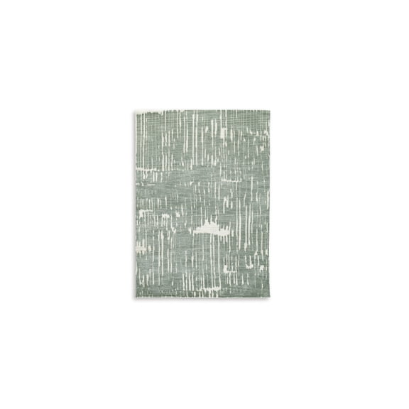 Signature Design by Ashley Cayworth 5' x 7' Area Rug, Teal White Abstract