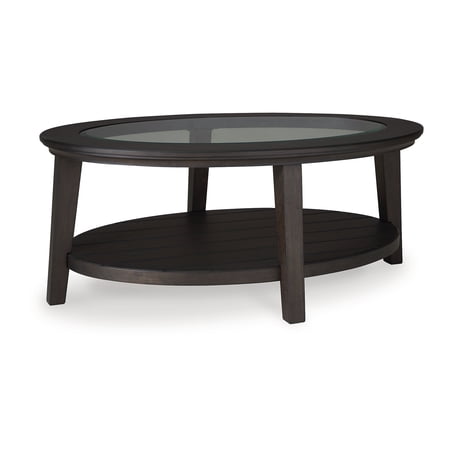 Signature Design by Ashley Celamar Oval Coffee Table, Dark Brown