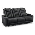thumbnail image 1 of Signature Design by Ashley Center Point Faux Leather Reclining Sofa in Black, 1 of 7