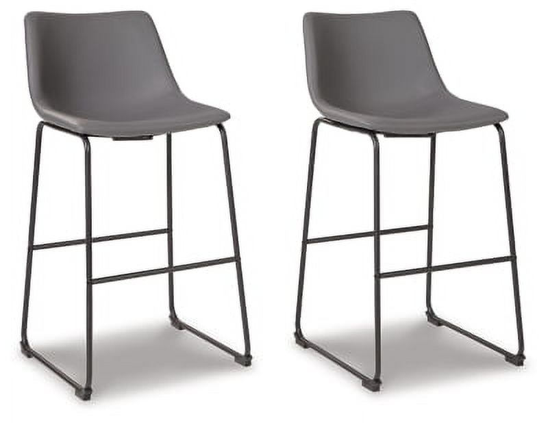 Signature Design by Ashley Centiar Mid Century Pub Height Bar Stool, Set of 2, Gray