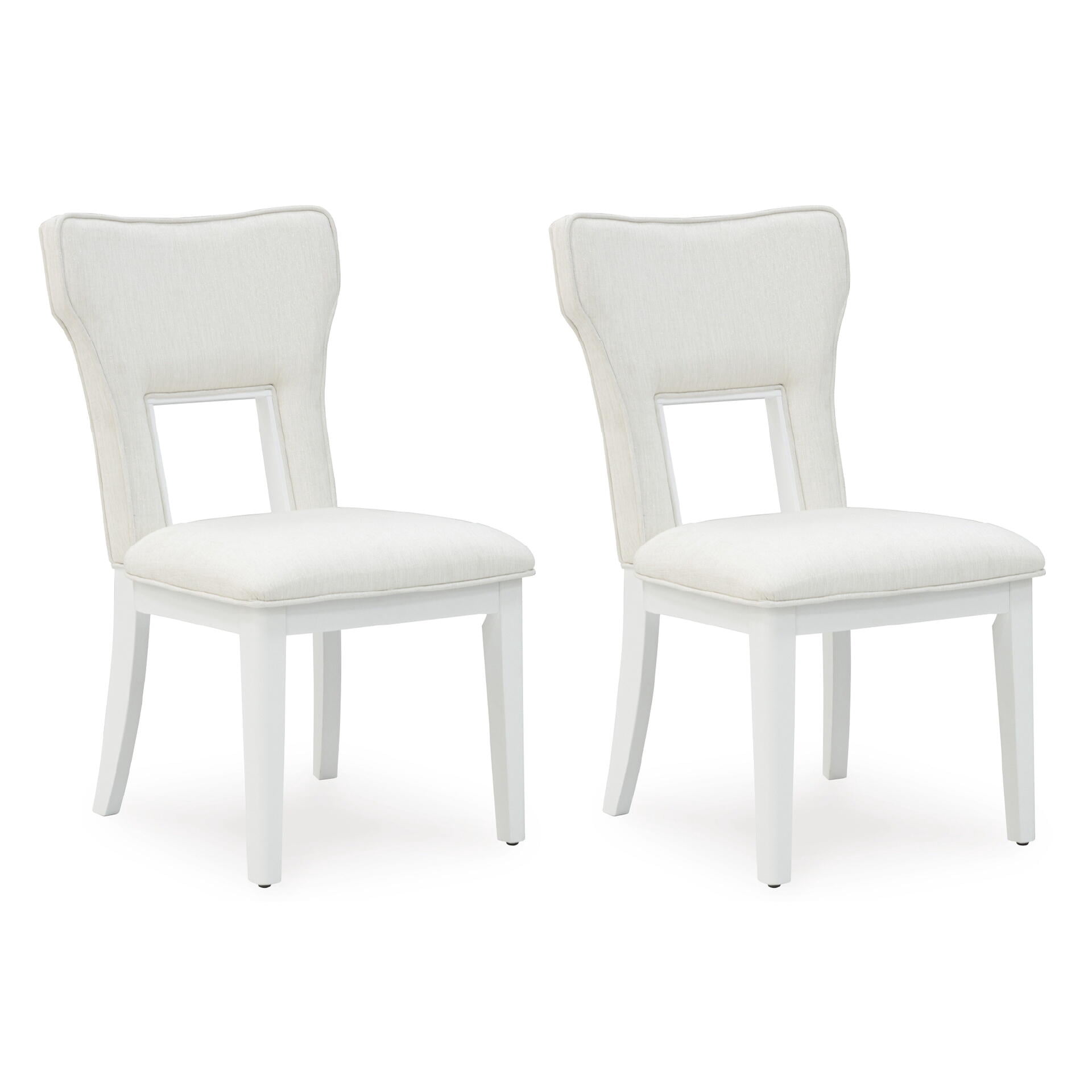 Signature Design by Ashley Chalanna Solid Wood Frame Dining Chair, Set of 2, White
