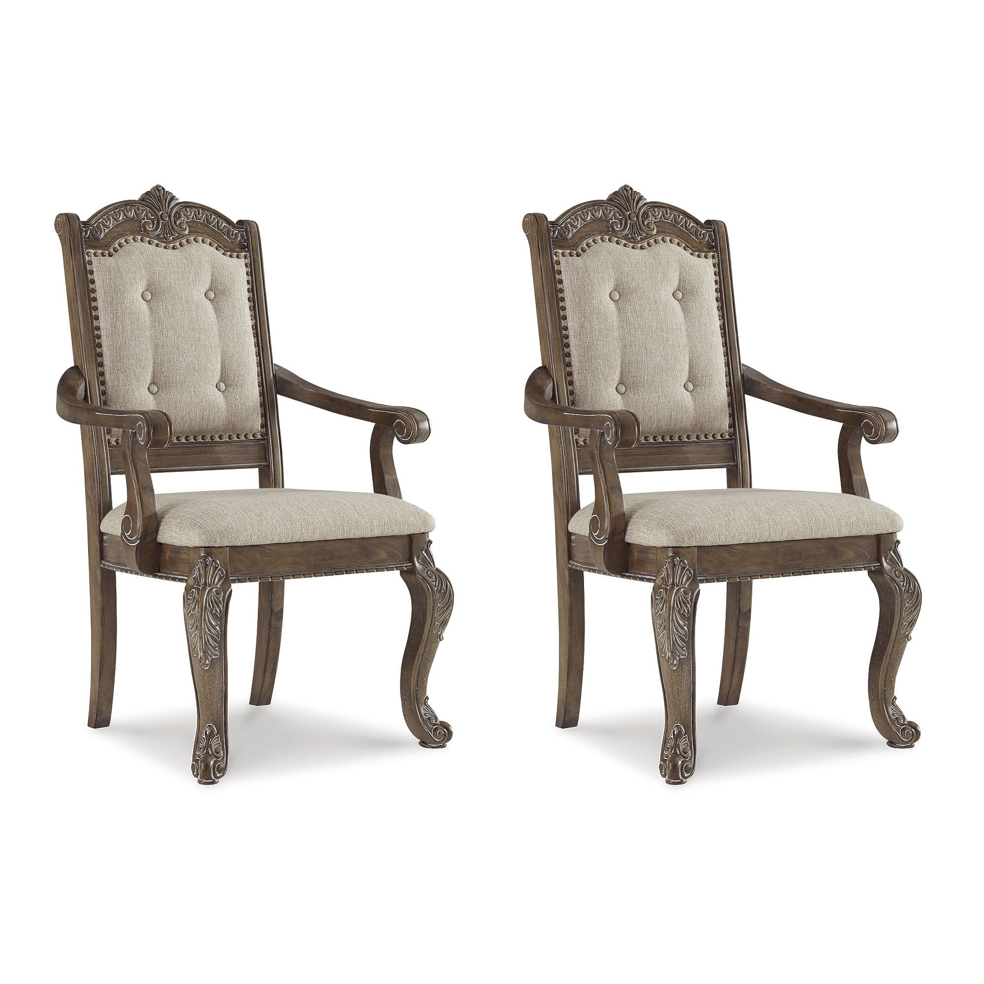Signature Design by Ashley Charmond Antique Dining Chair Set of 2 Dark Brown Walmart