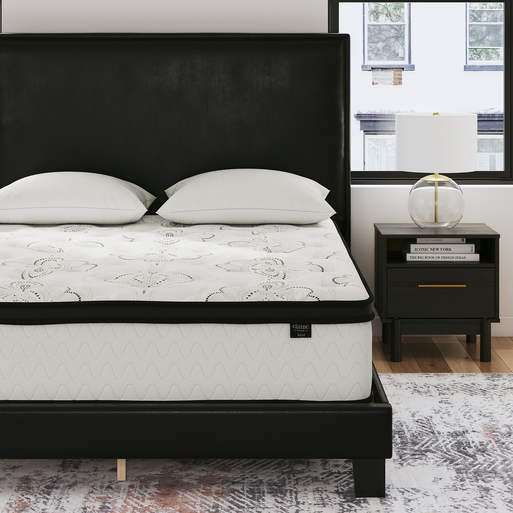 Signature Design by Ashley  Chime 12 Inch Hybrid King Mattress in a Box  White - image 1 of 9