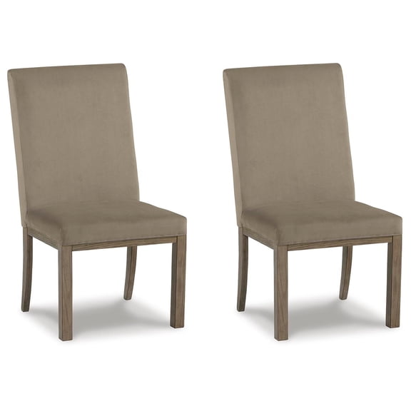 Signature Design by Ashley Chrestner Contemporary Upholstered Dining Chair, Set of 2, Gray/Brown