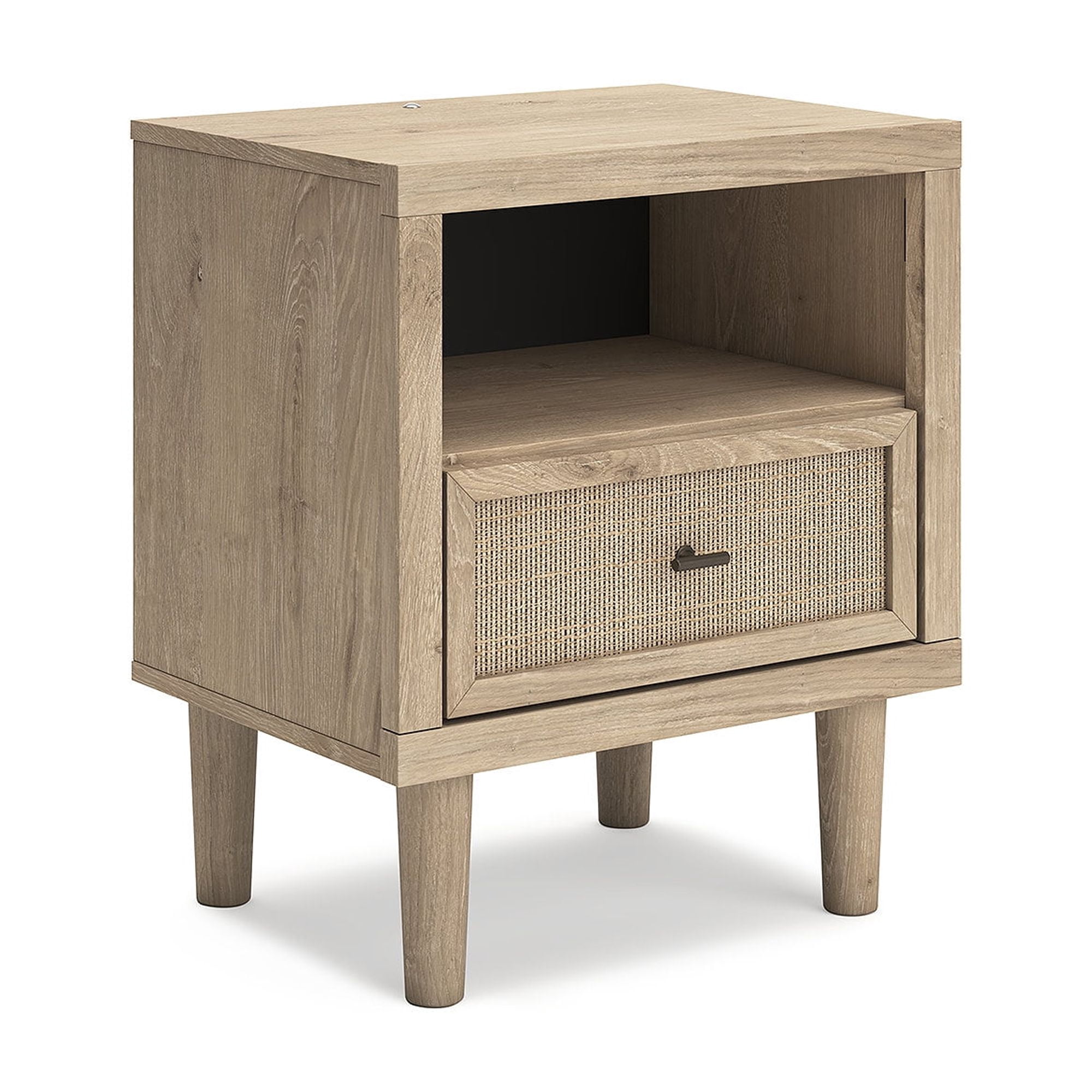 Signature Design by Ashley Cielden Modern Nightstand with USB Charging, Two-Tone Brown